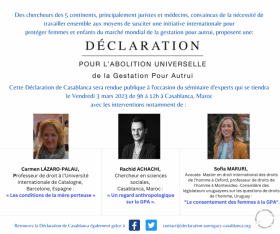 3 mars 2023 - Déclaration de Casablanca GPA - Union Européenne des Femmes